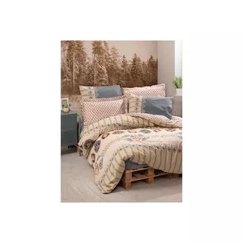 Хлопковый Комплект постельного белья в этническом стиле Дакота Серый