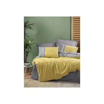 Хлопковый Комплект постельного белья в народном стиле Aponi Grey