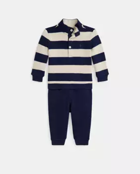 Хлопковый комплект в полоску для мальчика Polo Ralph Lauren, мультиколор
