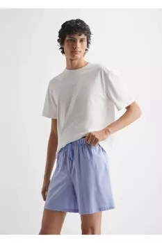 Хлопковый короткий пижамный комплект Mango, синий