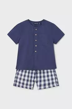 Хлопковый костюм для новорожденных Mayoral, темно-синий
