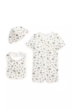 Хлопковый костюм для новорожденных Polo Ralph Lauren, бежевый