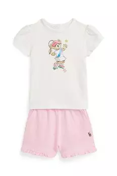 Хлопковый костюм для новорожденных Polo Ralph Lauren, белый