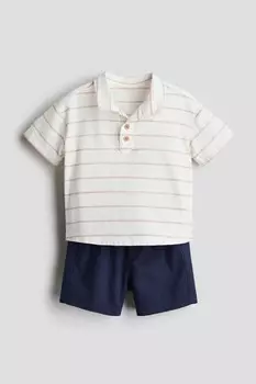 Хлопковый костюм-двойка H&M, синий