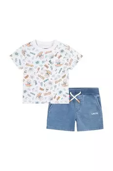 Хлопковый костюм Levi's для новорожденных, синий