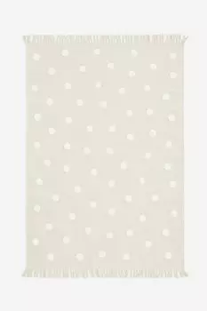 Хлопковый ковер с тафтинговыми точками H&M, 140x200 см, бежевый