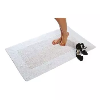 Хлопковый коврик для ванной etrea 50x80 см - коврик для ванной с глубоким ворсом Phil, мягкий и пушистый коврик для ванной комнаты - моющийся коврик для душа, коврик для ванной кремового цвета Etrea Himmlische Qualitt, белый