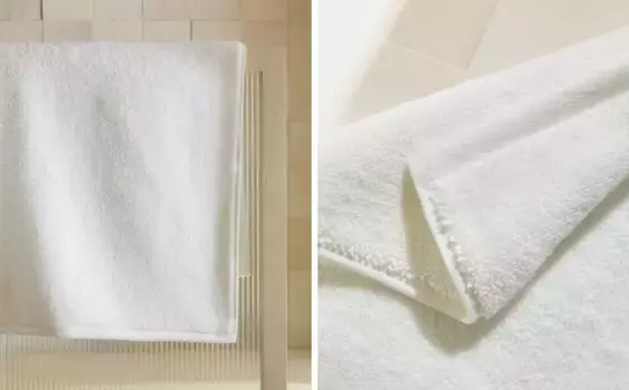 Хлопковый коврик для ванной с рисовой строчкой Zara Home, белый