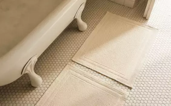 Хлопковый коврик для ванной Zara Home, слоновая кость