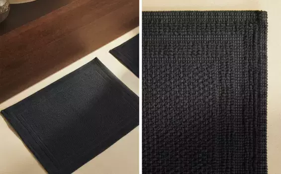 Хлопковый коврик для ванной Zara Home, средне-синий