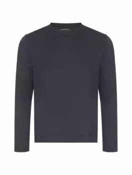 Хлопковый лонгслив Fedeli, тёмно-синий
