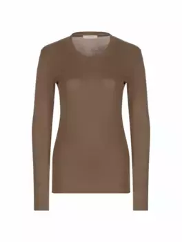 Хлопковый лонгслив LEMAIRE, зелёный