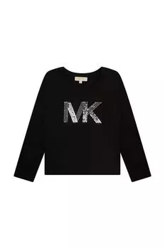 Хлопковый лонгслив Michael Kors для детей, черный