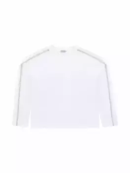 Хлопковый лонгслив с цепью мониль Brunello Cucinelli, белый