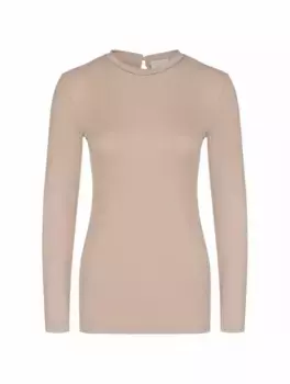 Хлопковый лонгслив с цепью мониль Brunello Cucinelli, бежевый