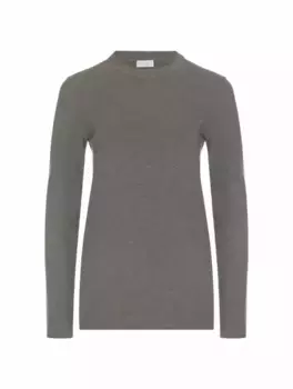 Хлопковый лонгслив с цепью мониль Brunello Cucinelli, серый