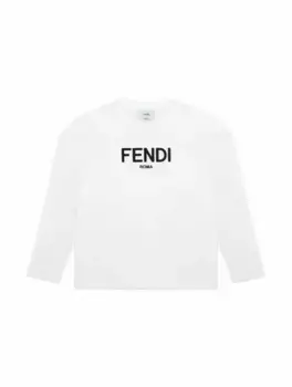 Хлопковый лонгслив с логотипом Fendi, белый