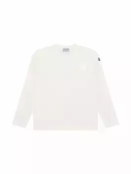 Хлопковый лонгслив с логотипом Moncler, белый