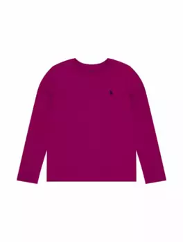 Хлопковый лонгслив с логотипом Ralph Lauren, розовый
