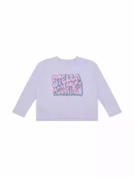 Хлопковый лонгслив с логотипом Stella McCartney, фиолетовый