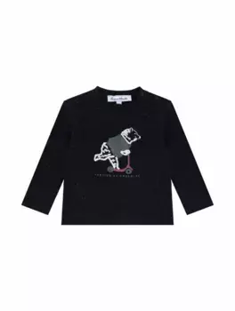 Хлопковый лонгслив с нашивкой Tartine et Chocolat, тёмно-синий