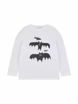 Хлопковый лонгслив с принтом Stella McCartney, белый