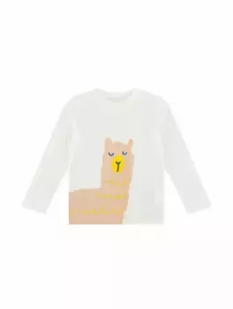 Хлопковый лонгслив с принтом Stella McCartney, белый