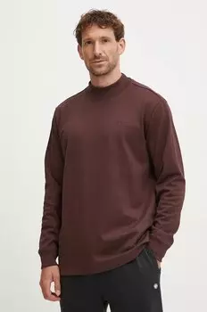 Хлопковый лонгслив с высоким воротником Adidas Originals, бордовый