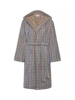 Хлопковый махровый халат с геометрическим узором Coincasa, мультиколор