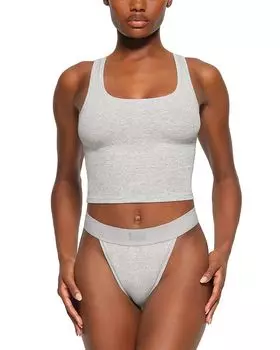 Хлопковый майка-борцовка SKIMS, серый