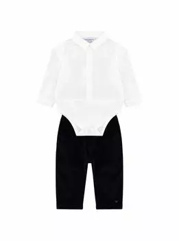 Хлопковый набор из боди и брюк EMPORIO ARMANI