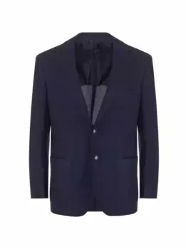 Хлопковый однобортный пиджак Kiton, тёмно-синий