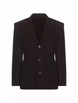 Хлопковый однобортный жакет Balenciaga, черный