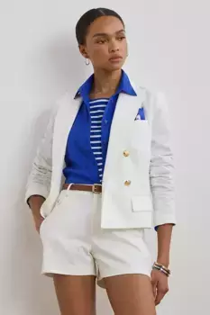 Хлопковый пиджак Lauren Ralph Lauren, белый