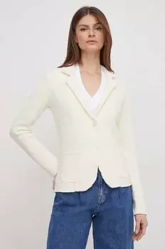 Хлопковый пиджак Sisley, бежевый