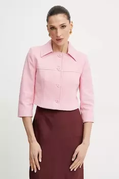 Хлопковый пиджак Weekend Max Mara, розовый