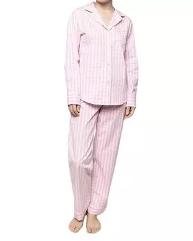 Хлопковый пижамный комплект в мелкую клетку Petite Plume, розовый