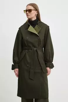 Хлопковый плащ Desigual TREK, зеленый