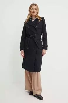 Хлопковый плащ Lauren Ralph Lauren, черный