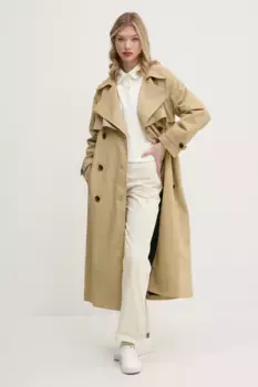 Хлопковый плащ Tommy Jeans, бежевый