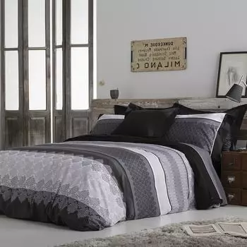 Хлопковый пододеяльник 144 нити Мрамор Naf Naf, черный/серый