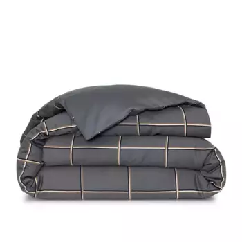 Хлопковый пододеяльник Boss Check Hugo Boss, серый