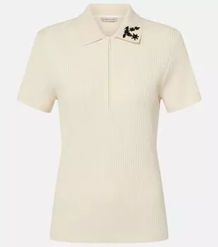 Хлопковый поло-свитер Moncler, 050 - White