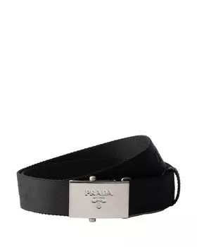 Хлопковый пояс с тесьмой Prada, черный