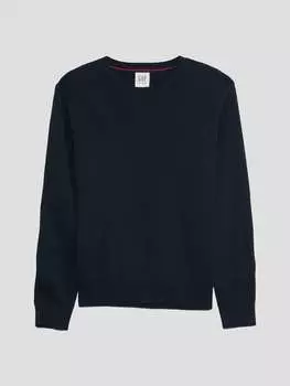 Хлопковый пуловер с V-образным вырезом Gap, цвет night blue