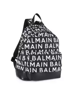 Хлопковый рюкзак с логотипом Balmain, черный