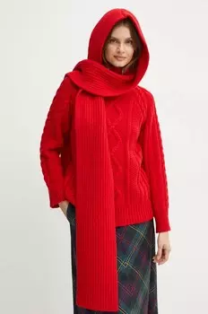 Хлопковый шарф Forte Forte с капюшоном, красный