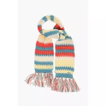 Хлопковый шарф с бахромой по краям Dsquared2, Multicolor