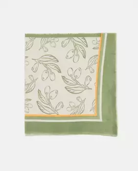 Хлопковый шарф с оливковым принтом Abbacino, зеленый