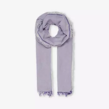 Хлопковый шарф с потертой отделкой и контрастной строчкой Leem, цвет lavender